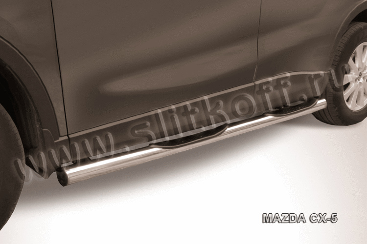 Защита порогов d76 с проступями Mazda CX-5