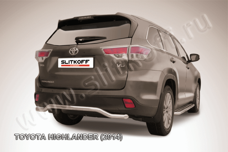 Защита заднего бампера d57 "волна" Toyota Highlander (2014)