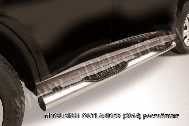 Защита переднего бампера d57 "волна" Mitsubishi Outlander (2014)