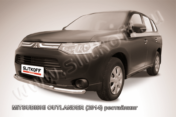 Защита порогов d76 труба Mitsubishi Outlander (2014)