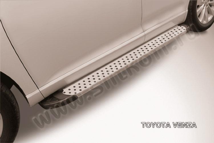 Пороги алюминиевые "Standart Silver" 1800 серебристые Toyota VENZA