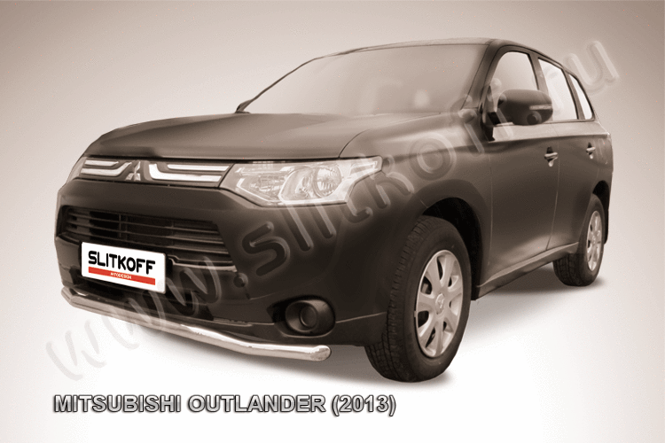 Защита переднего бампера d57 "волна" Mitsubishi Outlander (2013)