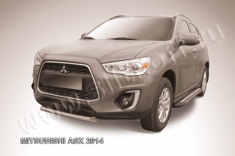 Защита переднего бампера d76 короткая Mitsubishi ASX (2014)