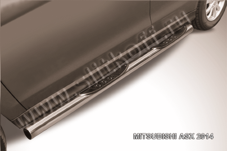 Защита порогов d76 с проступями Mitsubishi ASX (2014)