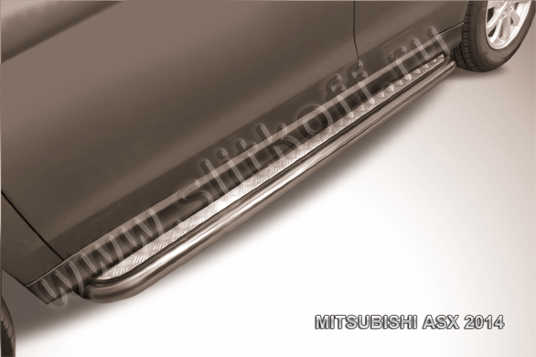 Защита порогов d42 с листом усиленная Mitsubishi ASX (2014)