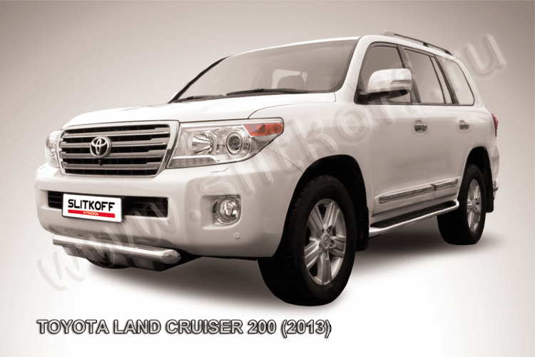 Защита переднего бампера d76 с профильной защитой картера короткая Toyota Land Cruiser 200 (2013)