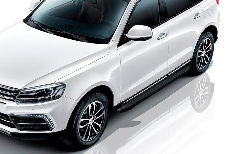Пороги алюминиевые "Optima Black" 1800 черные Zotye Coupa