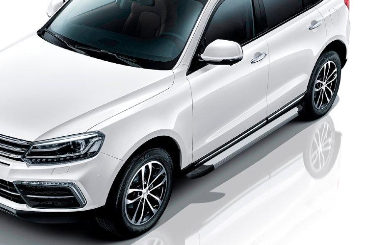 Пороги алюминиевые "Optima Silver" 1800 серебристые Zotye Coupa