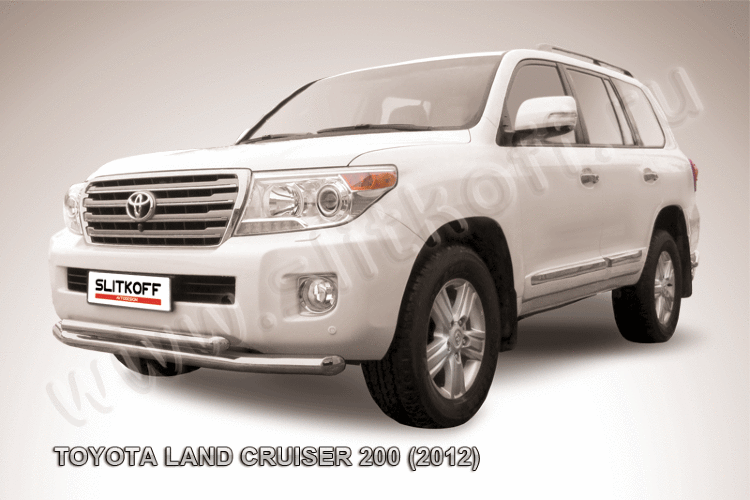 Защита переднего бампера d76+d57 двойная Toyota Land Cruiser 200 (2012)
