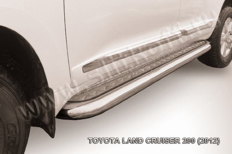 Защита порогов d76 с листом Toyota Land Cruiser 200 (2012)