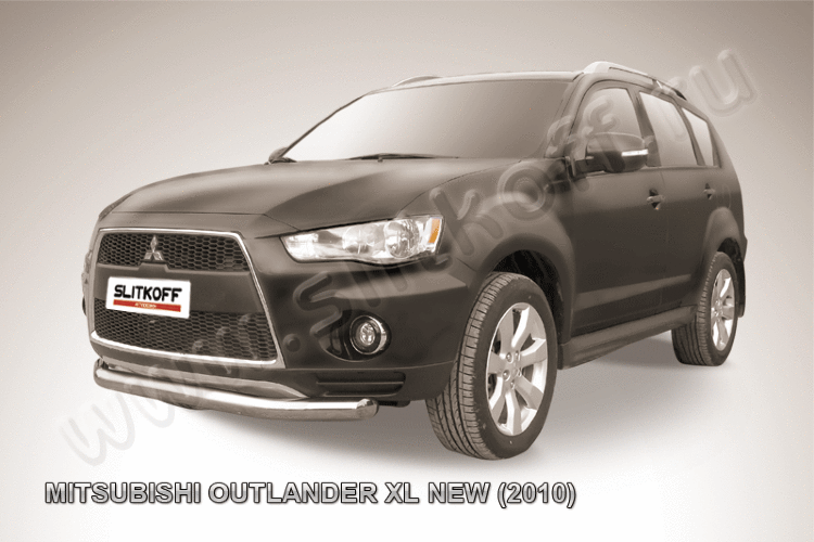 Защита переднего бампера d76 Mitsubishi Outlander XL (рестайлинг 2010)