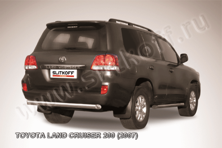 Защита заднего бампера d76 короткая Toyota Land Cruiser 200 (2007)