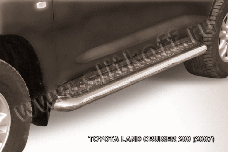 Защита порогов d76 с листом Toyota Land Cruiser 200 (2007)
