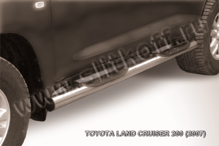 Защита порогов d76 с проступями Toyota Land Cruiser 200 (2007)
