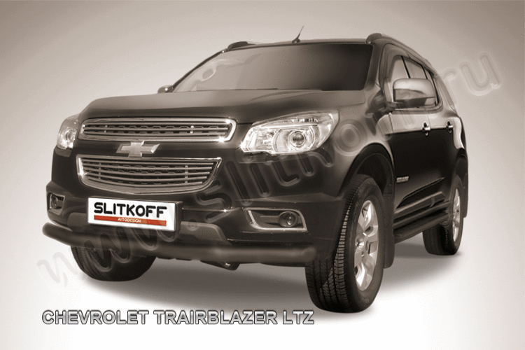 Защита переднего бампера d76 черная Chevrolet Trailblazer (2012)