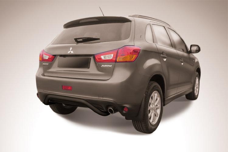 Защита заднего бампера d57 "скоба" черная Mitsubishi ASX (2014)