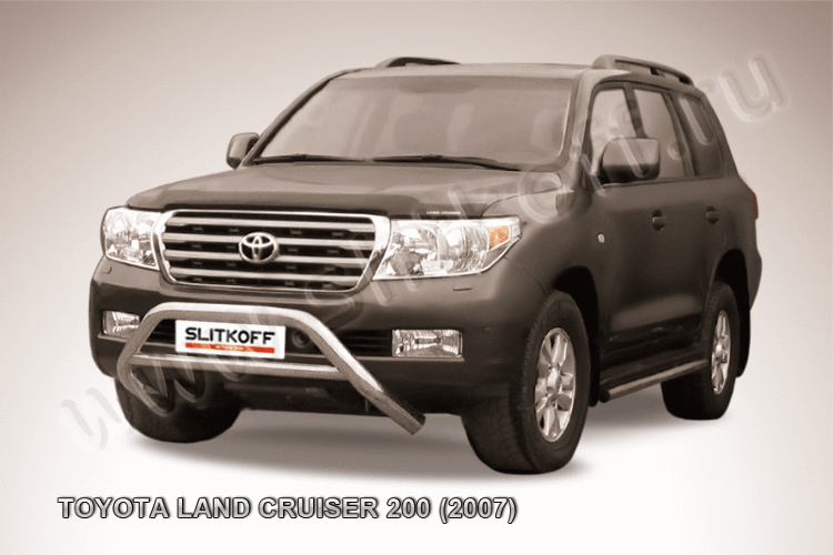 Кенгурятник d76 низкий широкий с перемычкой Toyota Land Cruiser 200 (2007)