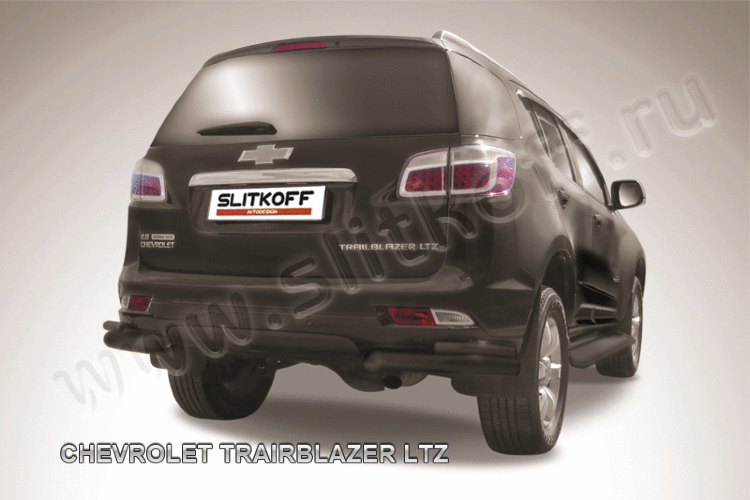Уголки d76+d42 двойные черные Chevrolet Trailblazer (2012)