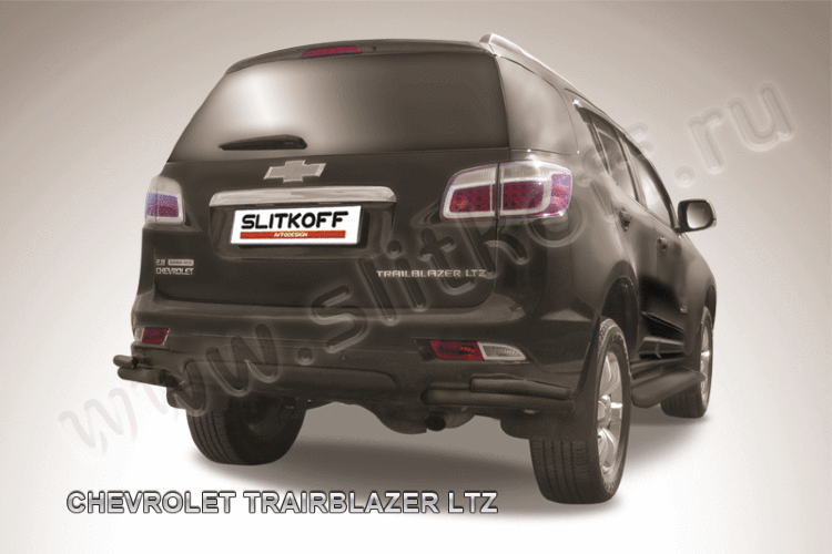 Уголки d57+d42 двойные черные Chevrolet Trailblazer (2012)