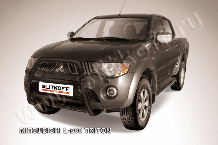 Кенгурятник d57 высокий черный Mitsubishi L-200 Triton