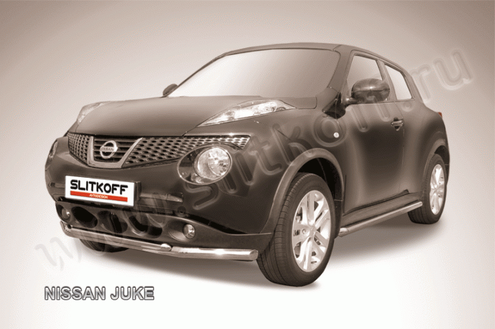 Защита переднего бампера d57+d42 двойная Nissan Juke