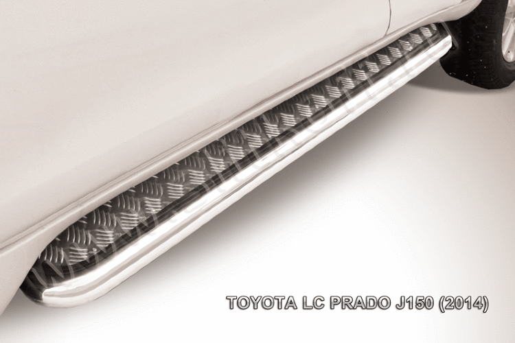 Защита порогов d76 с листом усиленная Toyota Land Cruiser Prado (2014)