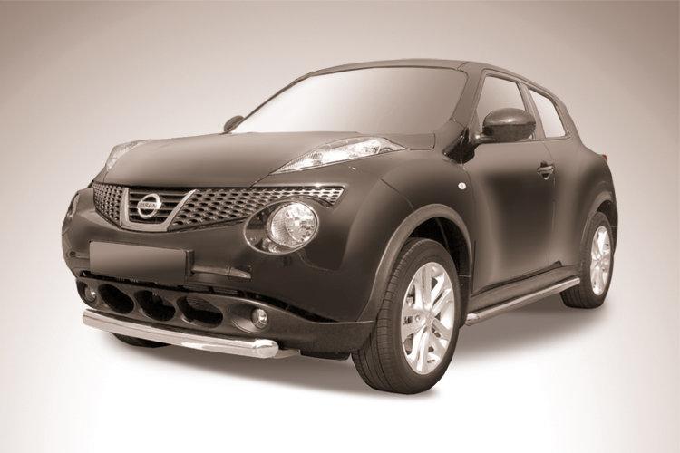 Защита переднего бампера d76 короткая Nissan Juke 4WD (2011)