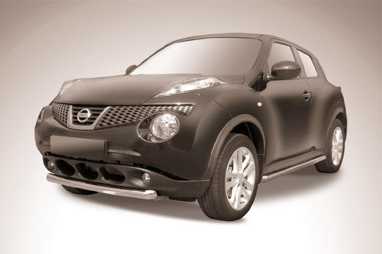 Защита переднего бампера d57 короткая Nissan Juke 4WD (2011)