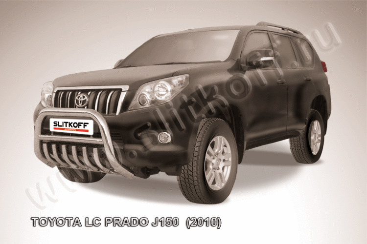 Кенгурятник d76 низкий с защитой картера Toyota Land Cruiser Prado (2010)