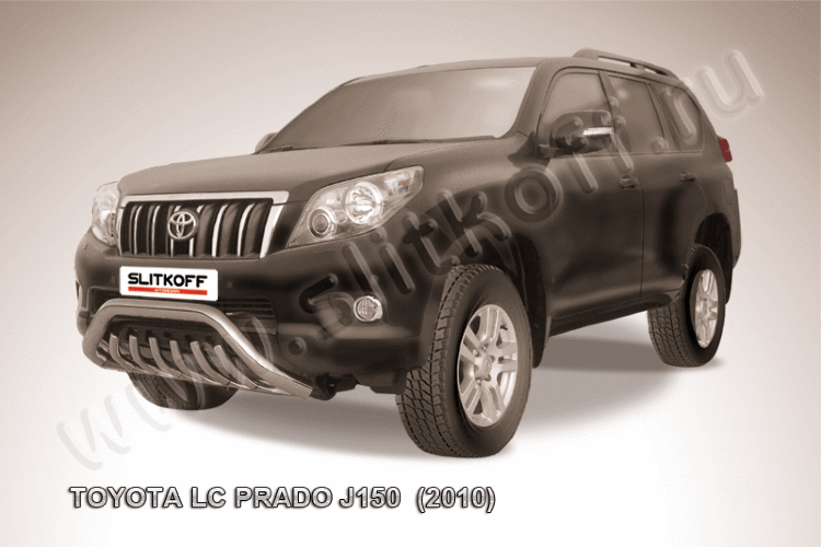 Кенгурятник d76 низкий "мини" с защитой картера Toyota Land Cruiser Prado (2010)