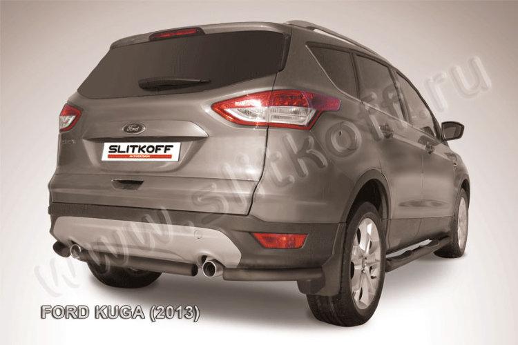 Защита заднего бампера d57 черная Ford Kuga (2013)