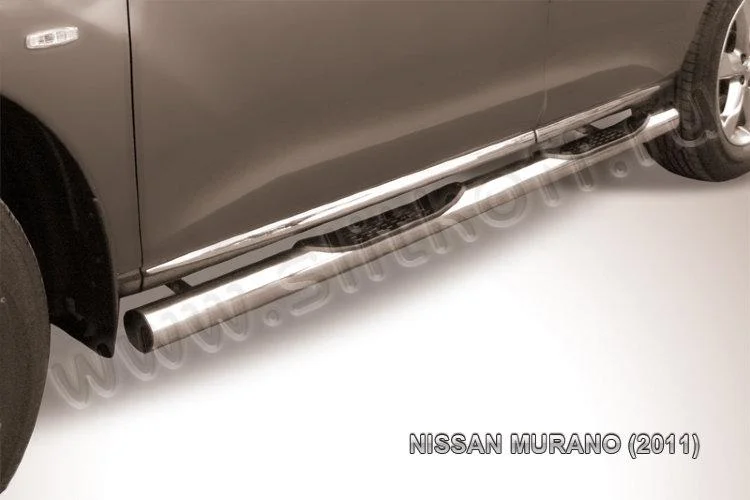 Защита порогов d76 с проступями Nissan Murano (2011)