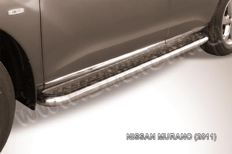 Защита порогов d57 с листом Nissan Murano (2011)