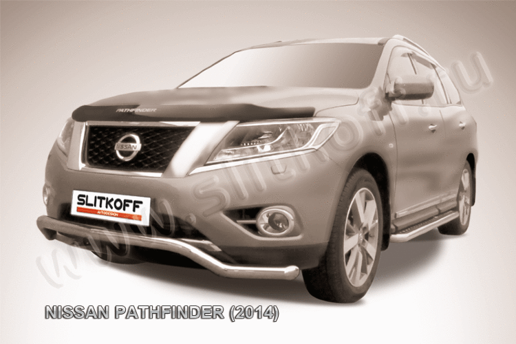 Защита переднего бампера d57 "Волна" Nissan Pathfinder (2014)