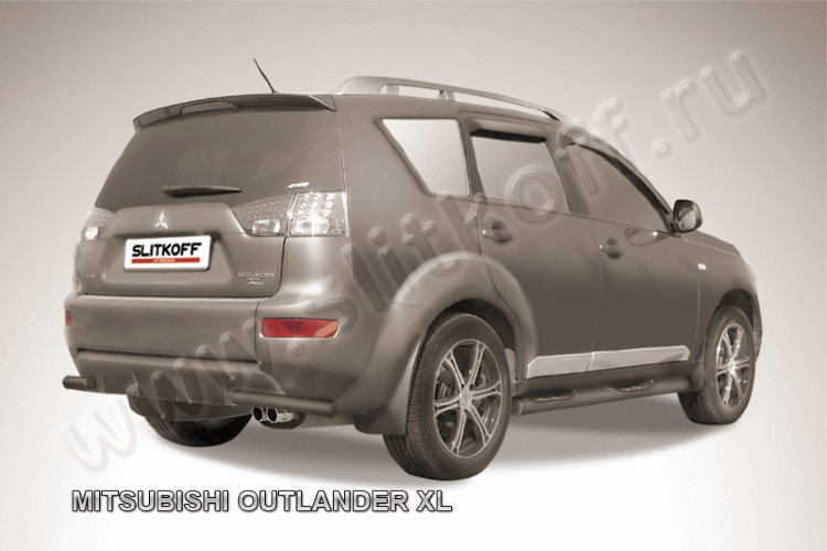 Уголки d57 черные Mitsubishi Outlander XL (до 2010)