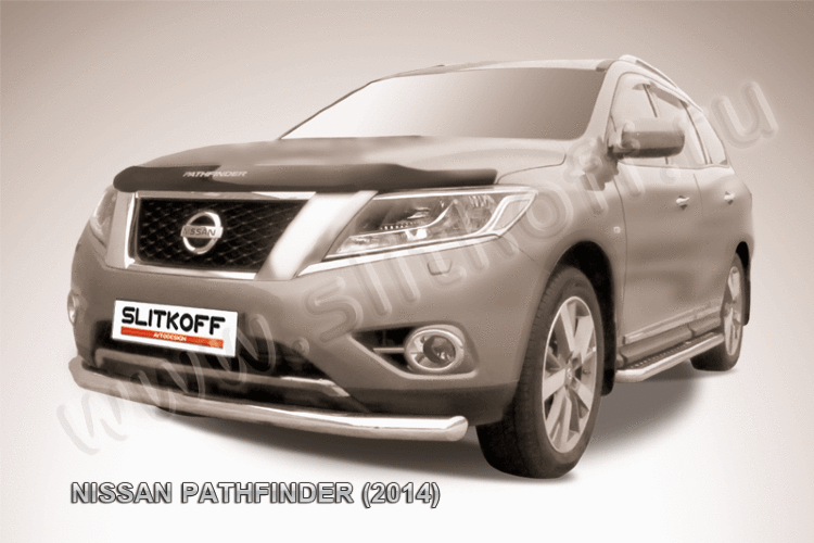 Защита переднего бампера d76 Nissan Pathfinder (2014)
