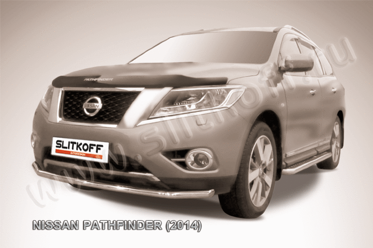 Защита переднего бампера d57 Nissan Pathfinder (2014)