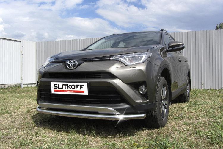 Защита переднего бампера d57 Toyota RAV4 (2015)