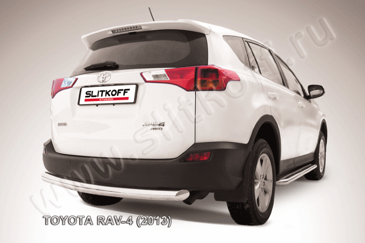Защита заднего бампера d76 радиусная Toyota RAV-4 (2013)