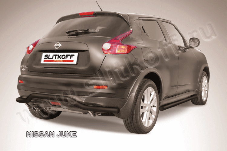 Защита заднего бампера d57 "волна" черная Nissan Juke 4WD (2011)