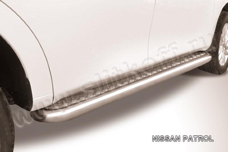 Защита порогов d76 с листом Nissan Patrol