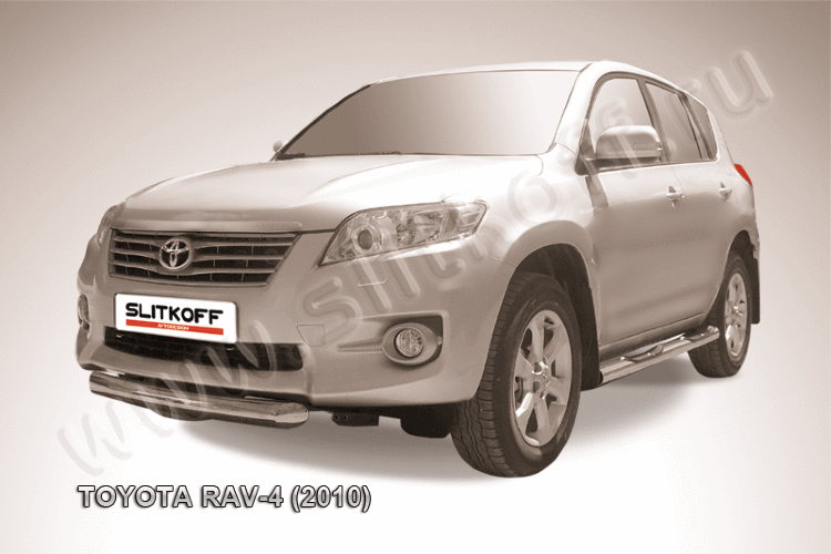 Защита переднего бампера d76 короткая Toyota RAV-4 (2010)