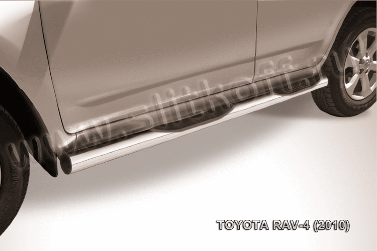 Защита порогов d76 с проступями Toyota RAV-4 (2010)