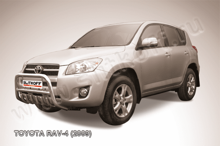 Кенгурятник d57 низкий c защитой картера Toyota RAV4 (2009)
