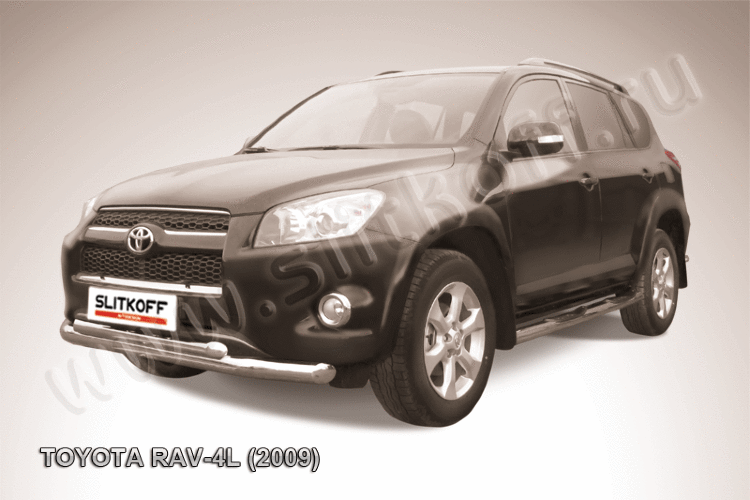 Защита переднего бампера d76+d57 двойная Toyota RAV4 L (2009)