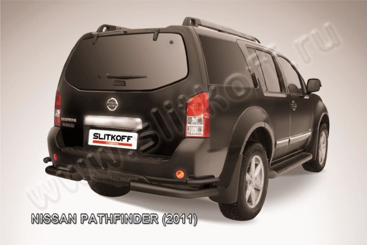 Уголки d76+d42 двойные черные Nissan Pathfinder (2011)