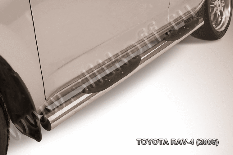 Защита порогов d76 с проступями Toyota RAV-4 (2006)