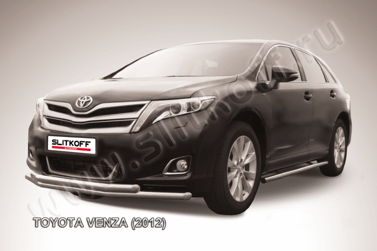Защита переднего бампера d57+d57 двойная Toyota Venza (2012)