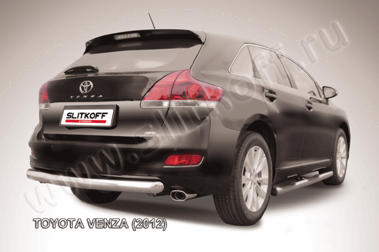 Защита заднего бампера d76 радиусная Toyota Venza (2012)