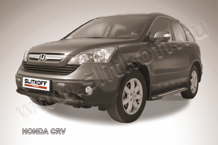 Защита переднего бампера d57 черная Honda CR-V (2009)